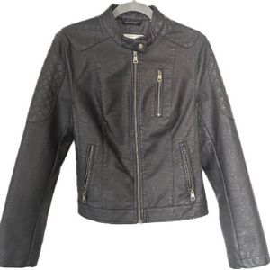 Women’s Levi Brand Dark Brown Faux Leather Moto Jacket